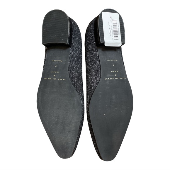 Seven All Around No.3 Ballerina Flats Shoes Black Sparkle Beau Collection - Picture 8 of 11
